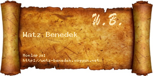 Watz Benedek névjegykártya