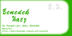 benedek watz business card